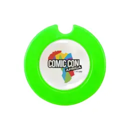 Round License Disc With Domed Sticker - Neon Green